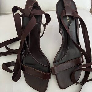 Elegant Brown Strappy Heels